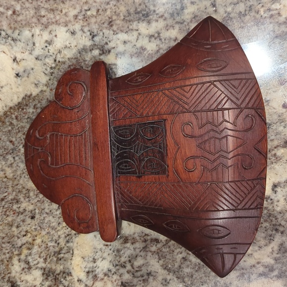 Handmade Wood Art, Handcarved Tribal Wood Sculpture - Picture 2 of 12